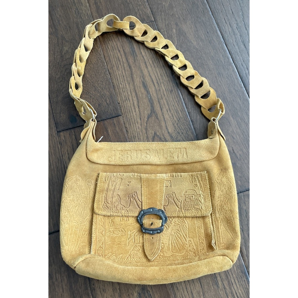 Vintage Tooled Leather "Jerusalem" Shoulder Bag Boho Crossbody Purse Handcrafted